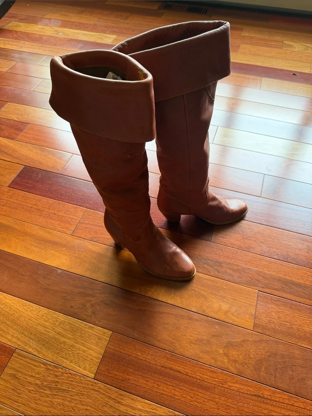 The Wild Pair Leather Riding Boots Over the Knee Cuff Cowgirl Western Bohemian